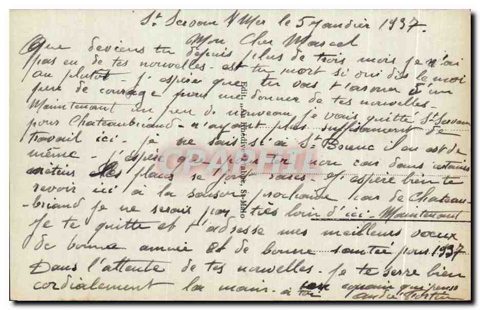 St-Malo - Les Remparts et le Château — Éditeur : Cala & Cie, n° 27 — Verso