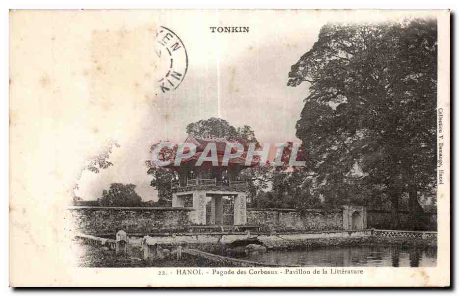 CPA Indochine Vietnam Hanol Pagode des Corbeaux Pavillon de la Litterature