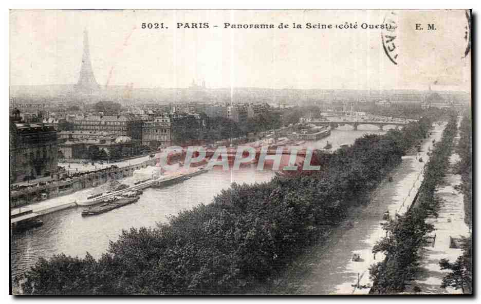 CPA Paris Panorama de la Seine (Cote Ouest) Tour Eiffel