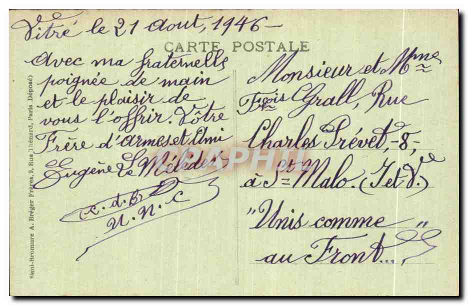 Vitré (Ille-et-Vilaine). - Schloss der Herzöge von Trémolles und die Turm der Archive — Verlag: P. Guilleux — Rückseite