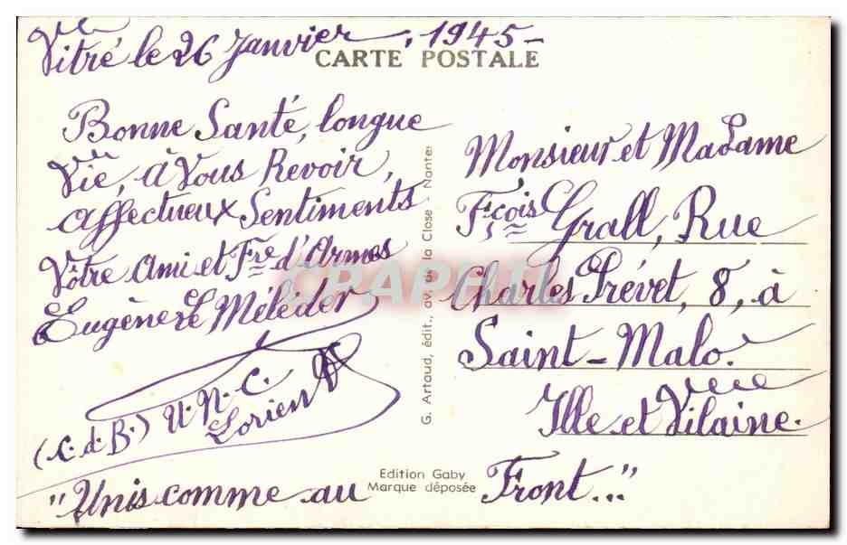 VITRE (Il-et-V.) — Le Château, la Tour Saint-Laurent - Place Saint-Yves — Édition Gaby — Rückseite
