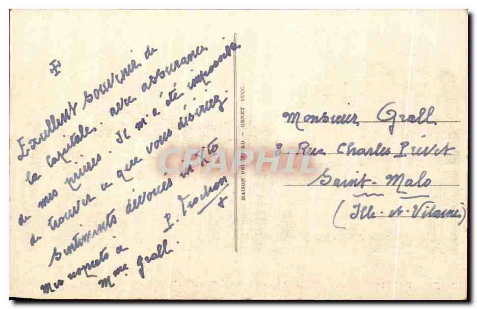 CPA Paris Place Petits Peres Basilique Notre Dame Victories — Rückseite