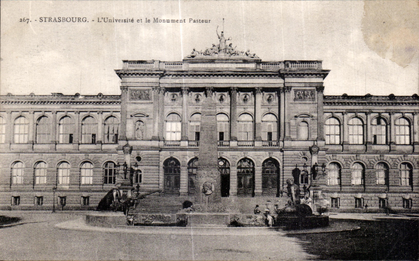 CPA Strasbourg L Universite et le Monument Pasteur