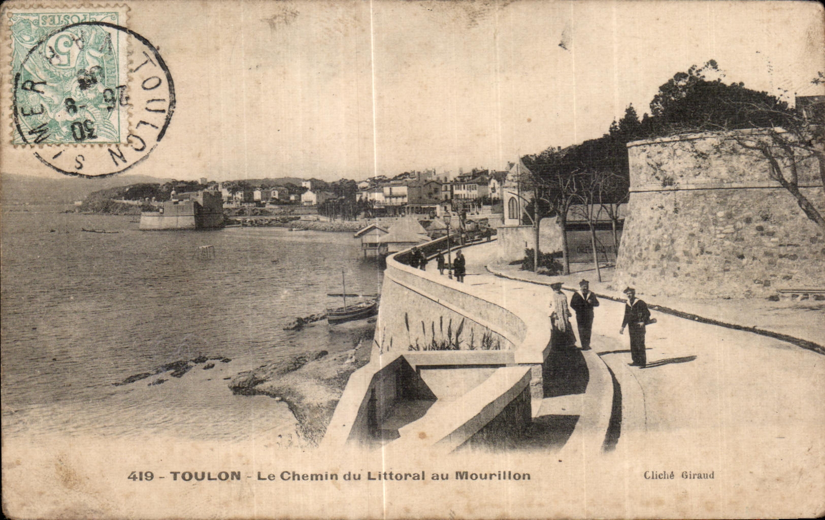 Toulon - Le Chemin du Littoral au Mourillon — Cliché Giraud, n°419