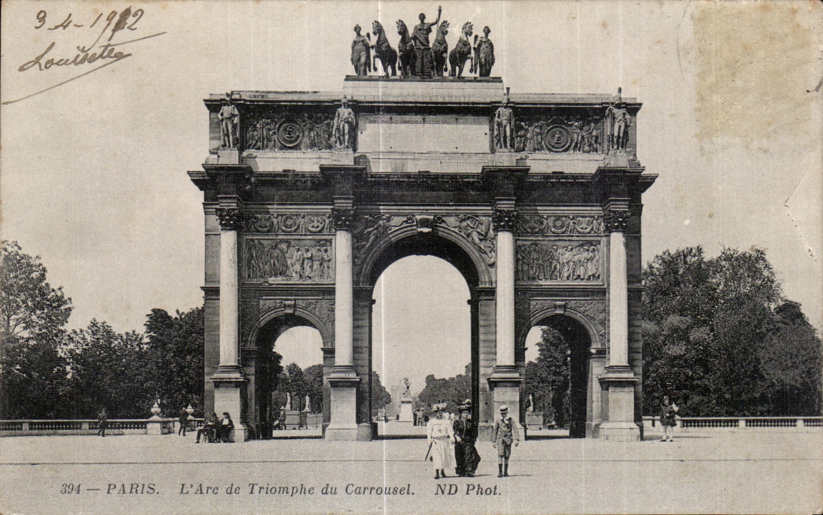 CPA Paris L Arc de Triomphe du Carrousel Lovre