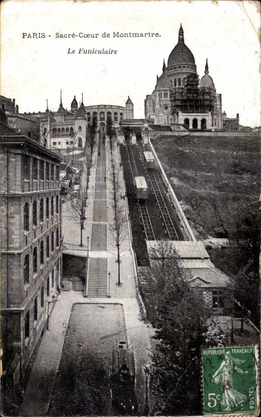 CPA Paris Sacre Coeur de Montmartre Le Funiculaire