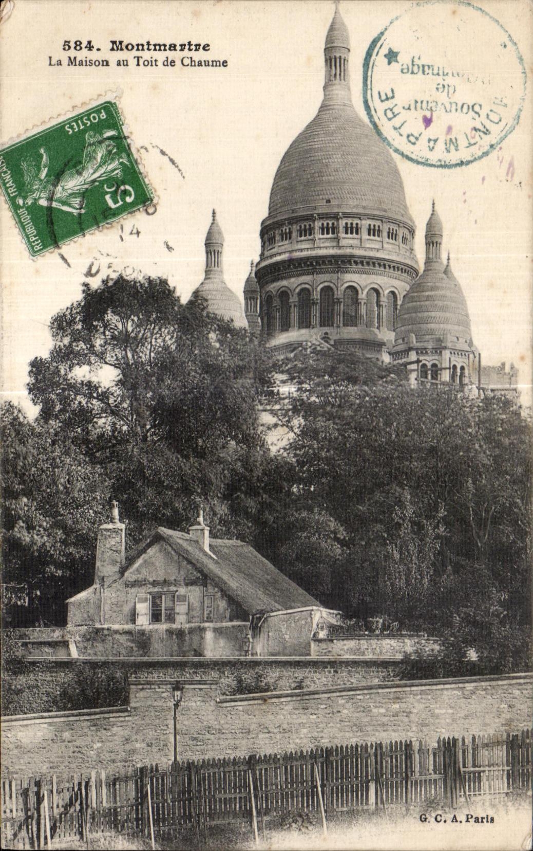 CPA Montmartre La Maison au Toit de Chaume Sacre Coeur 