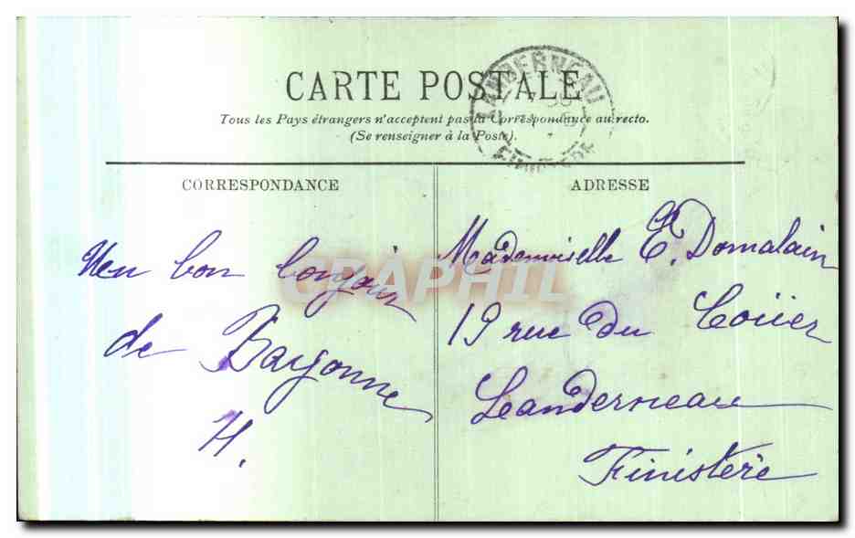 CPA Bayonne La Calbedrale et le Cloilre — Verso