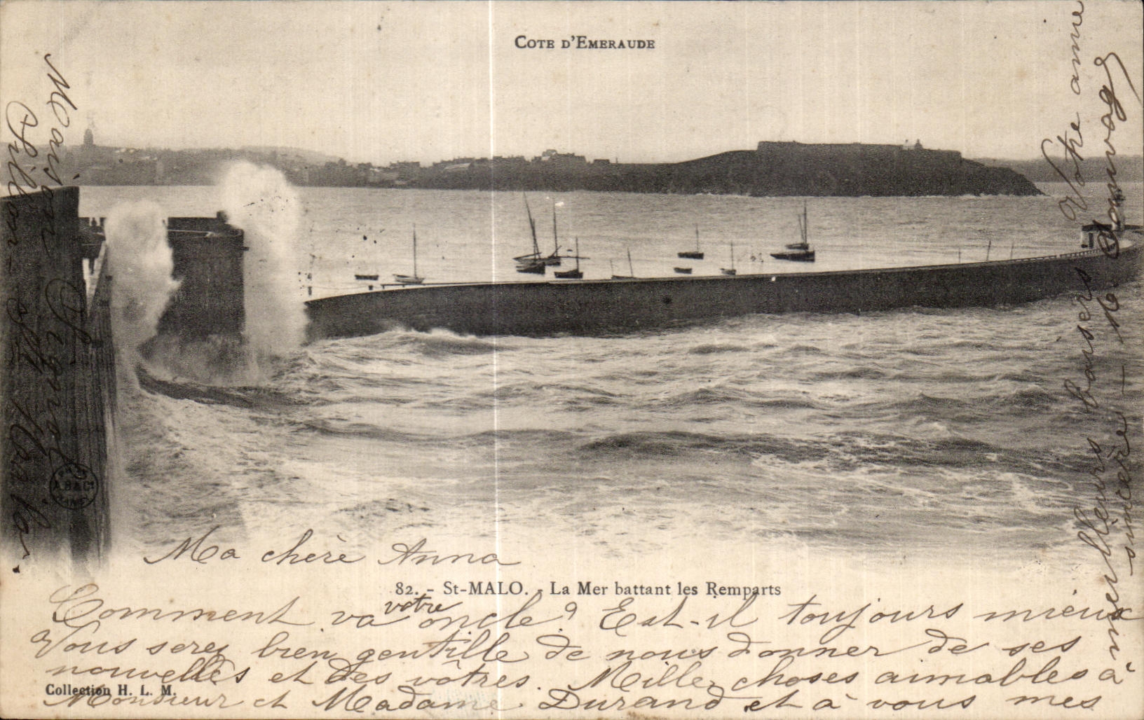 St-Malo — La Mar golpeando los Muros — Cote d’Emeraude, editor desconocido, n°82