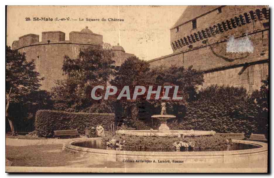 St-Malo (I.-et-V.) — Plaza del Castillo — Edición Artística A. Lamiré, Rennes - Anverso