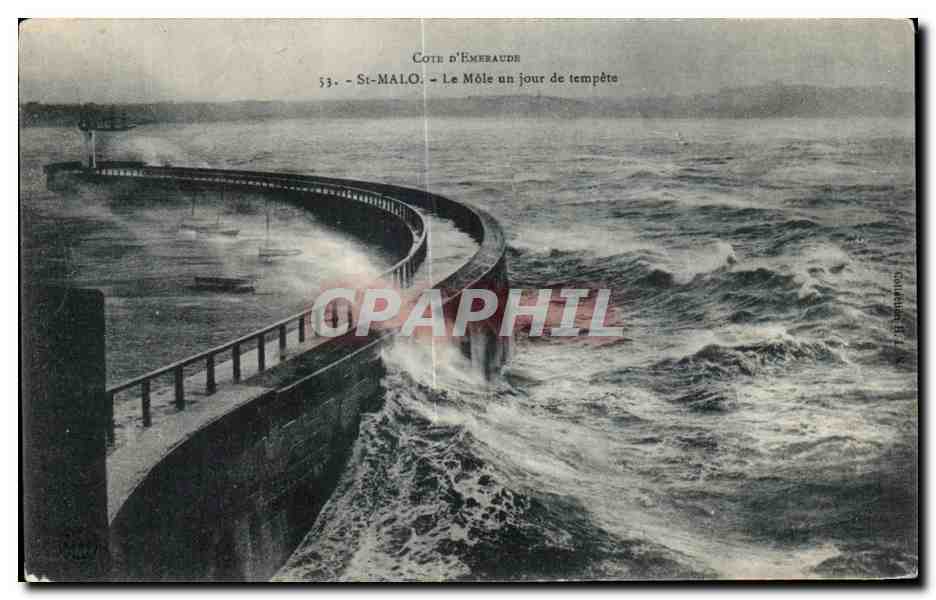 St-Malo - Le Môle un jour de tempête — Côte d'Émeraude, série 53