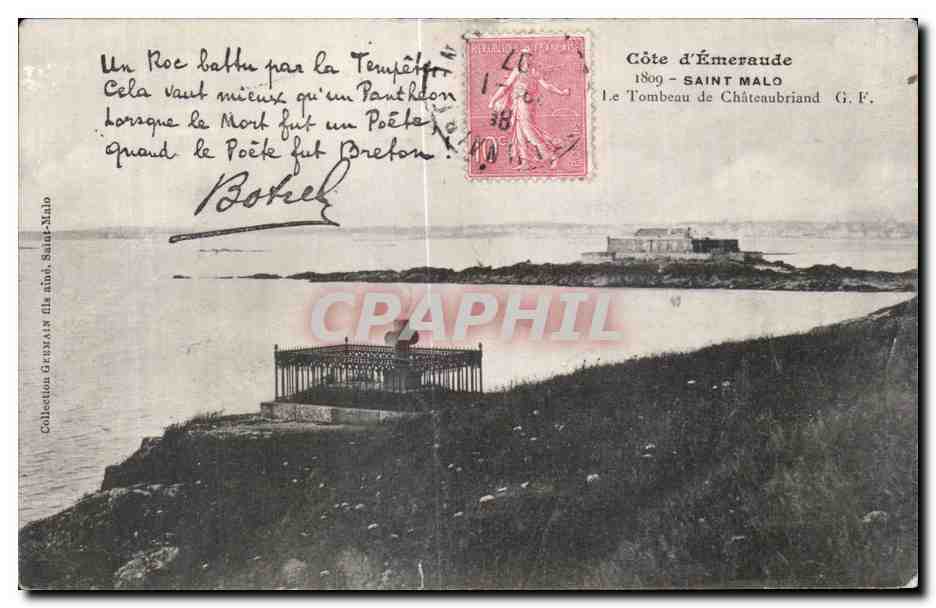 CPA Cote d Emeraude Saint Malo Le Tombeau de Chateaubriand