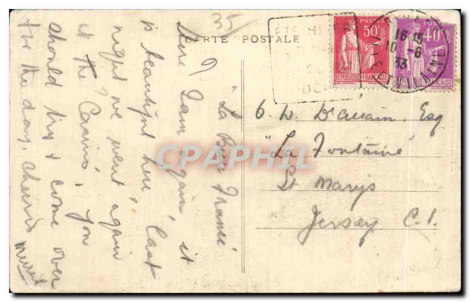 CPA St Malo (Bretagne) Esplanade St Vincent Le Casino — Reverso