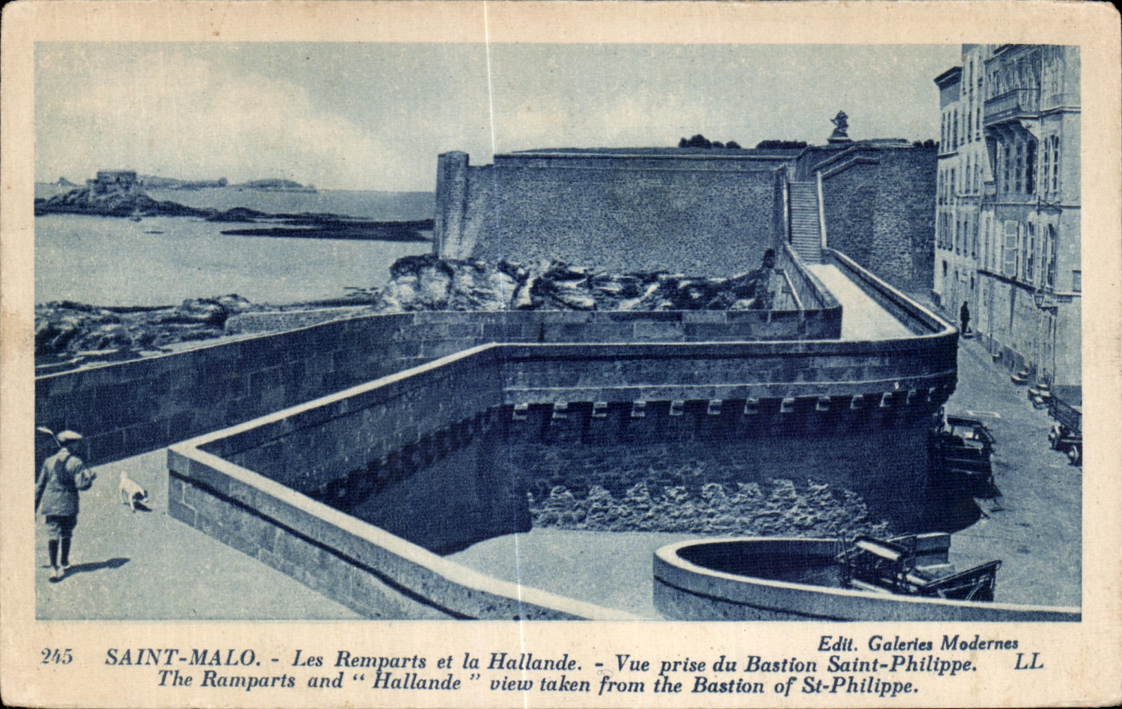Saint-Malo - Los Muros y la Hallande - Vista tomada desde el Bastión Saint-Philippe — Edit. Galeries Modernes LL n°245