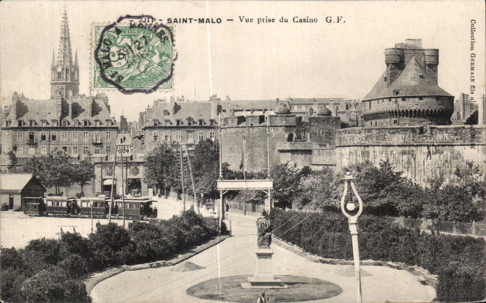 CPA St Malo Vue prise du Casino Train 