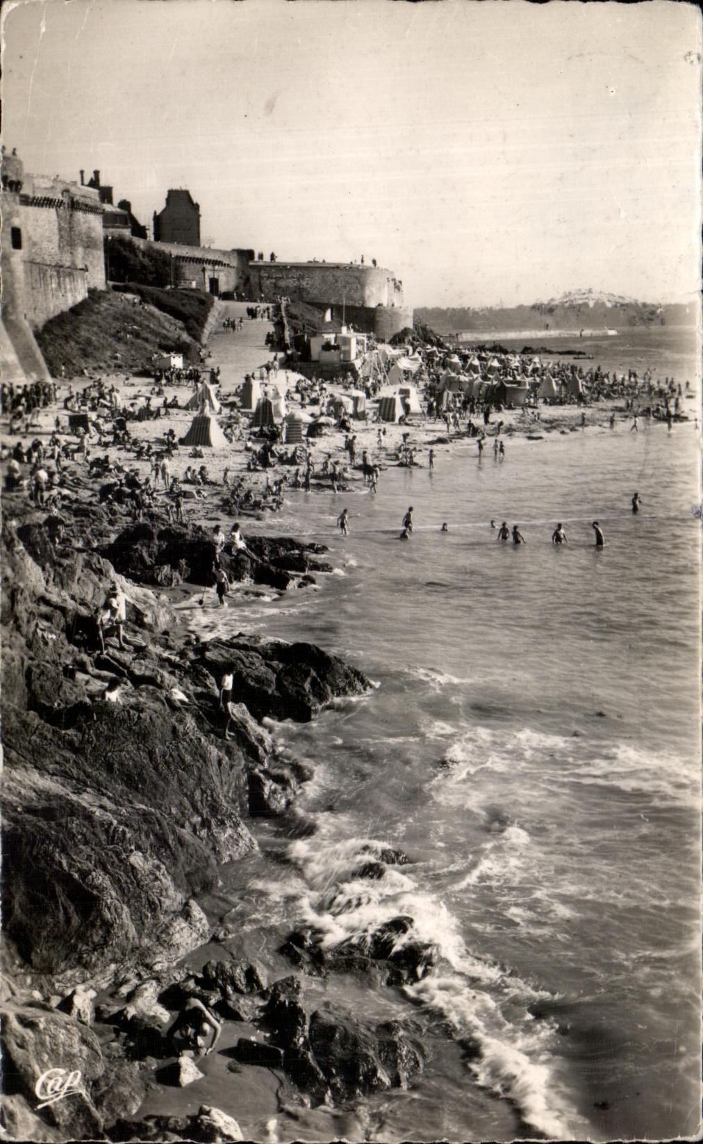 Antike Ansichtskarte Saint Malo La Plage de Bonsecours