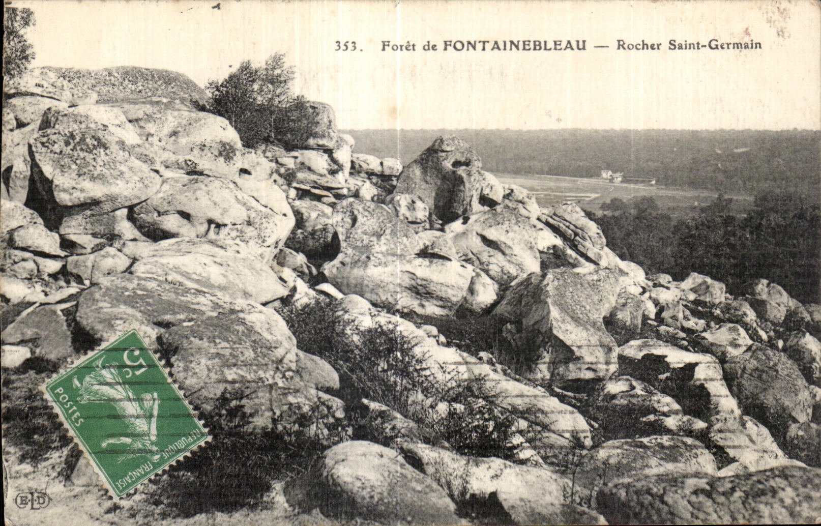 Bosque de FONTAINEBLEAU — Roca de Saint-Germain — Editor no identificado, n° de serie 353
