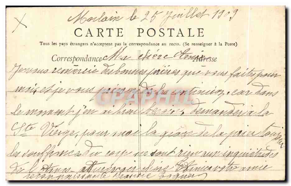 CPA Lourdes Interieur de la Crypte — Verso