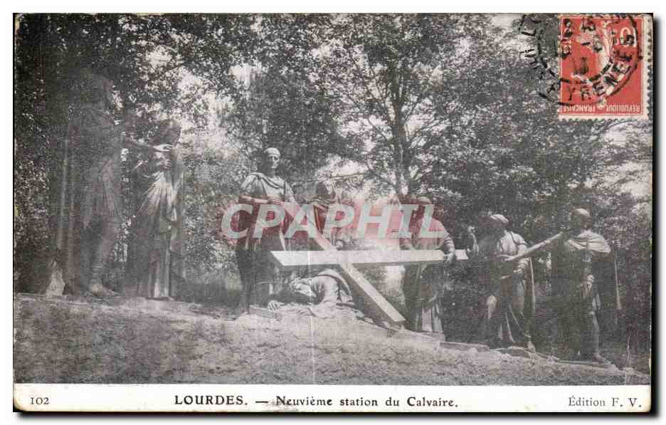 CPA Lourdes Neuuvieme Station du Calvaire