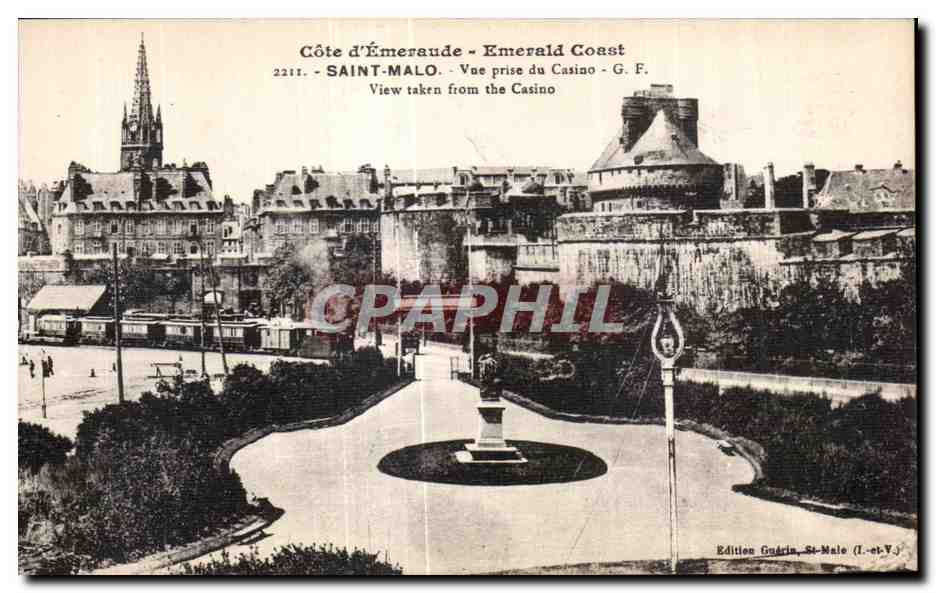 CPA Cote d Emeraude Emerald Coast Saint Malo Vue prise du Casino View taken from the Casino Train 