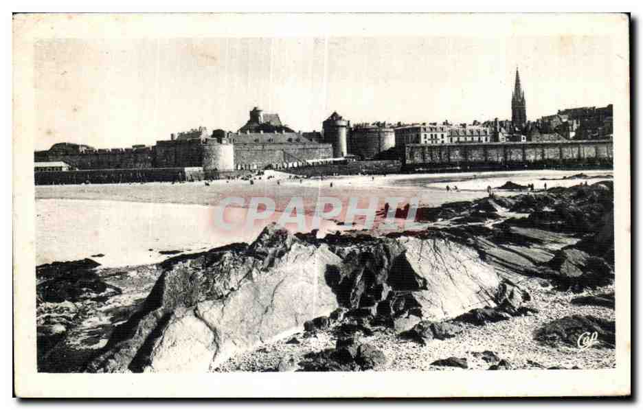 La Rochelle — vista della spiaggia e del castello — CPAPHIL