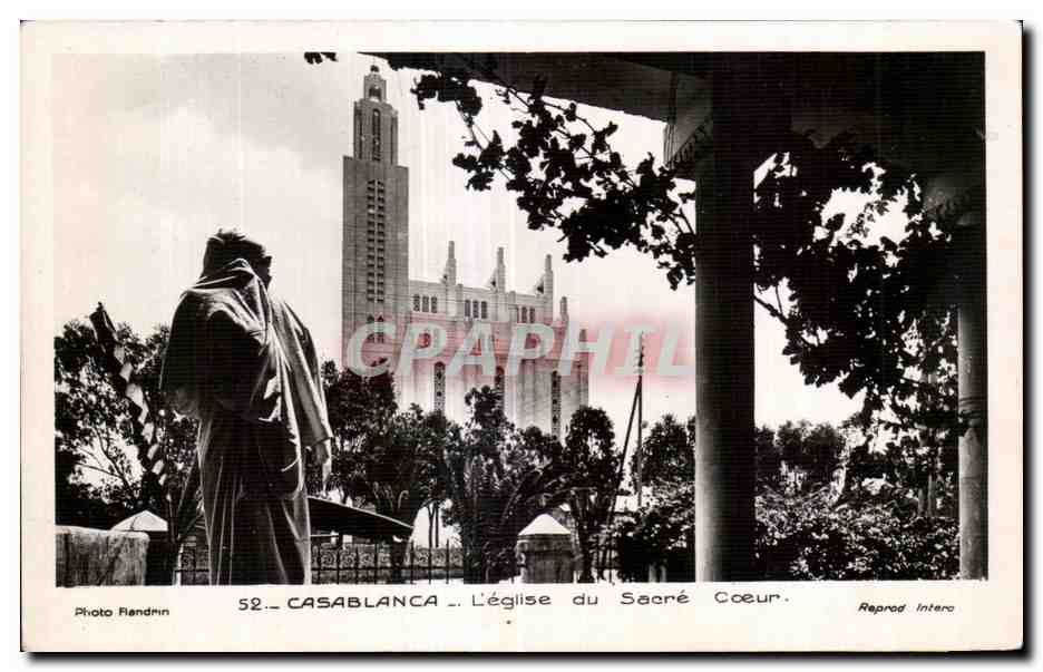 CPA Maroc Casablanca L eglise du Sacre Coeur