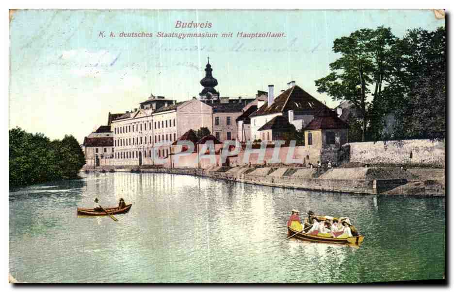 CPA Tchequie Budweis Deutsches Staatsgymnasium mit Hauptzollamt