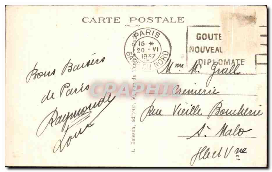 CPA Paris L Opera Metro  — Rückseite