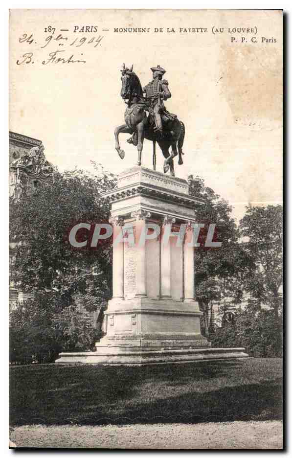 CPA Paris Monument de la Fayette au Louvre