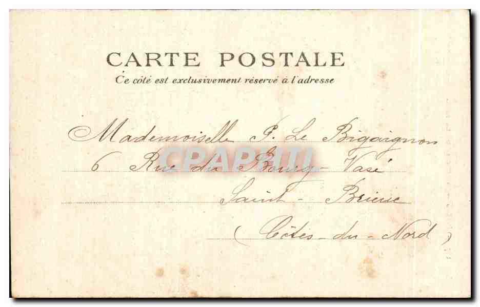 CPA Paris Monument de la Fayette au Louvre — Rückseite