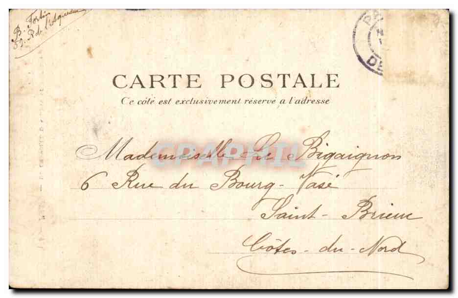 CPA Paris La Chapelle des Arts et Metiers — Rückseite