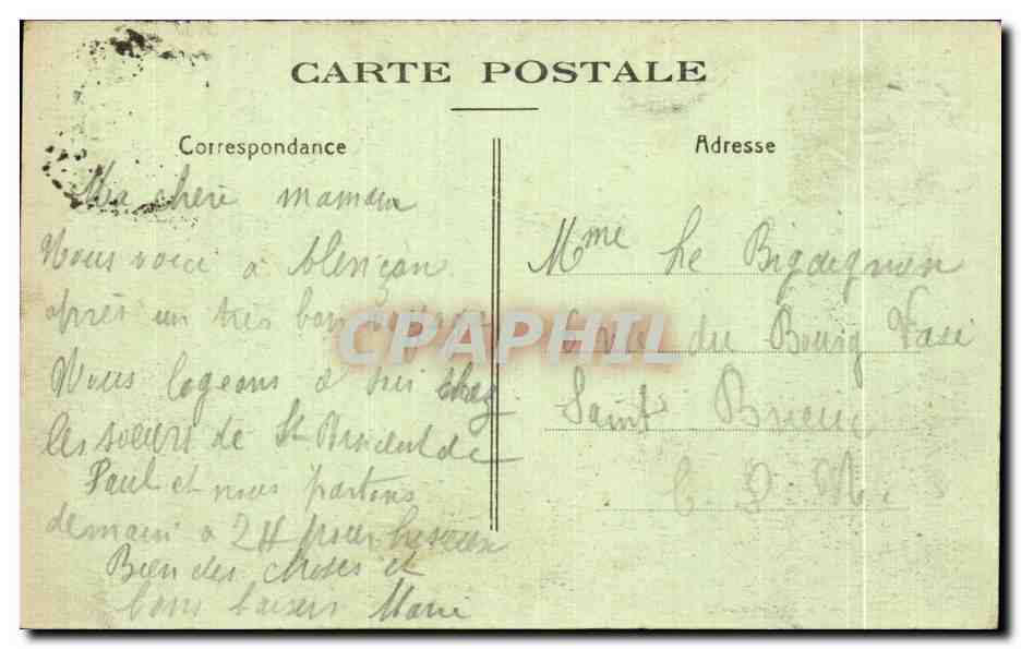 CPA Alencon (Orne) Hotel Dieu Cour  — Rückseite