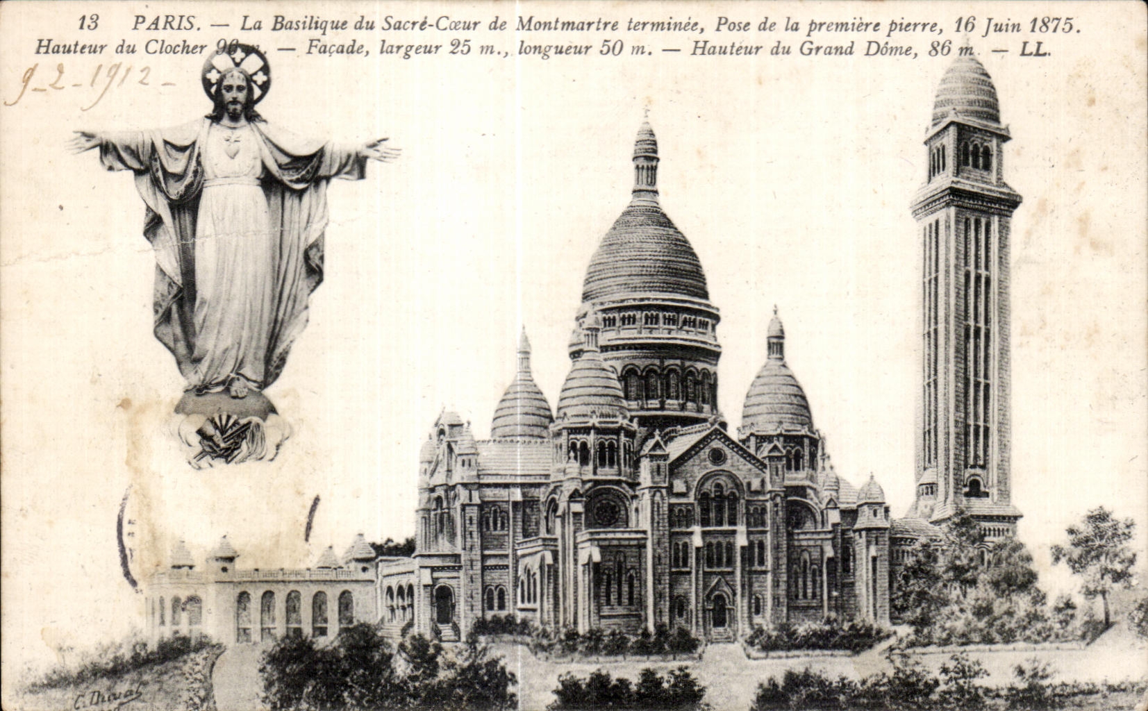 CPA Paris La Basilique du Sacre de Montmartre Coeur 