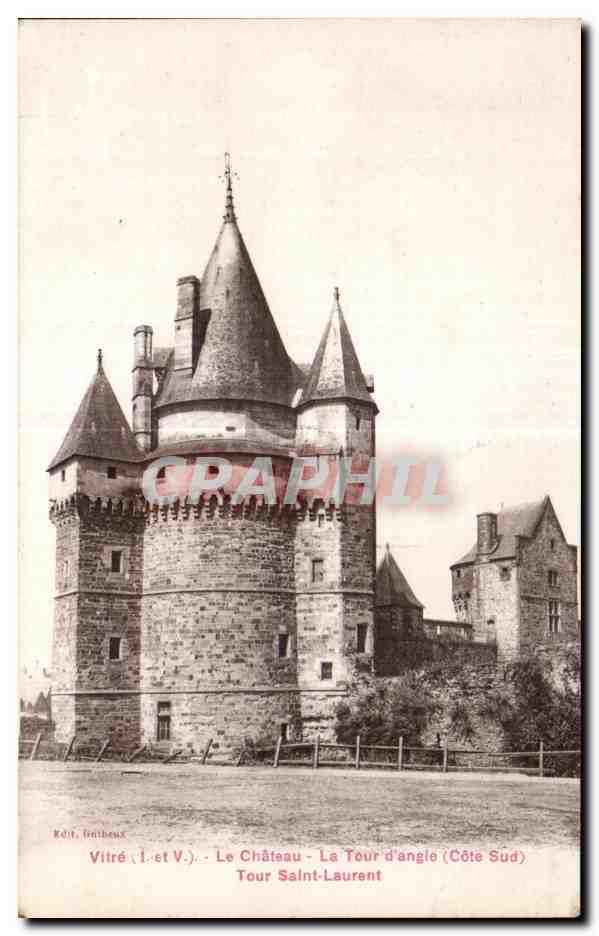 CPA Vitre Le Chateau Le Tour d angle Tour Saint Laurent
