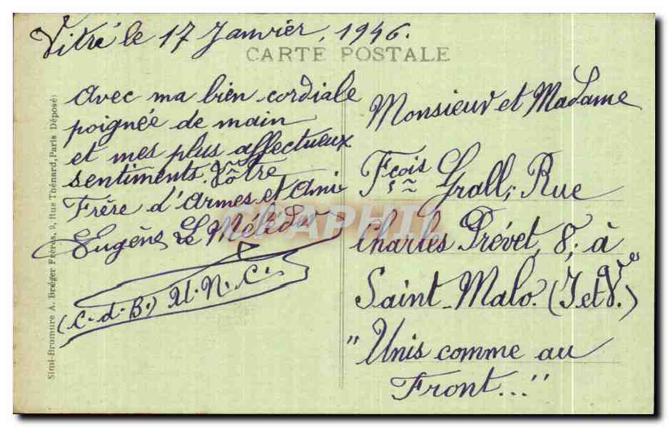 CPA Vitre Le Chateau Le Tour d angle Tour Saint Laurent — Back