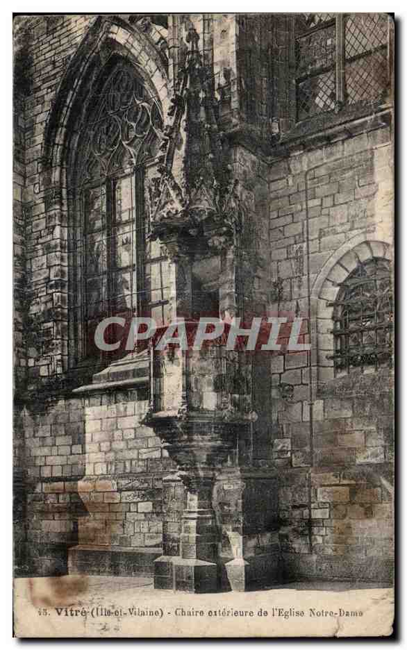 Vitre (Illé-et-Vilaine) - Chaire extérieure de l'Église Notre-Dame