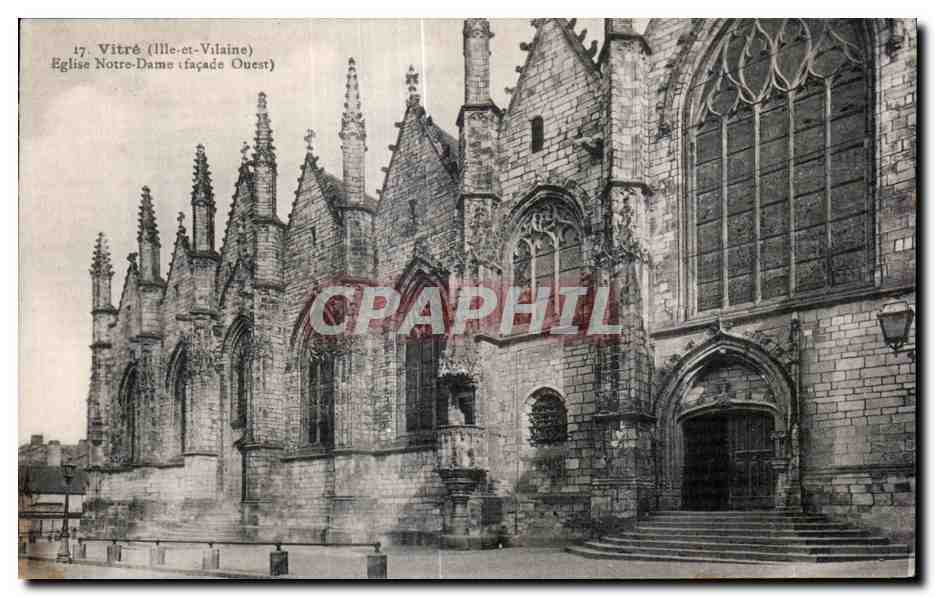 Vitré (Ille-et-Vilaine) — Église Notre-Dame (façade Ouest) — J. Kibyan, Rep. Int.