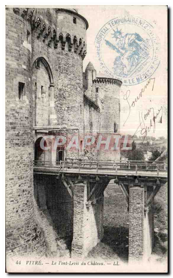 Vitré — Le Pont-Levis du Château — éditeur L.L. et n° 44