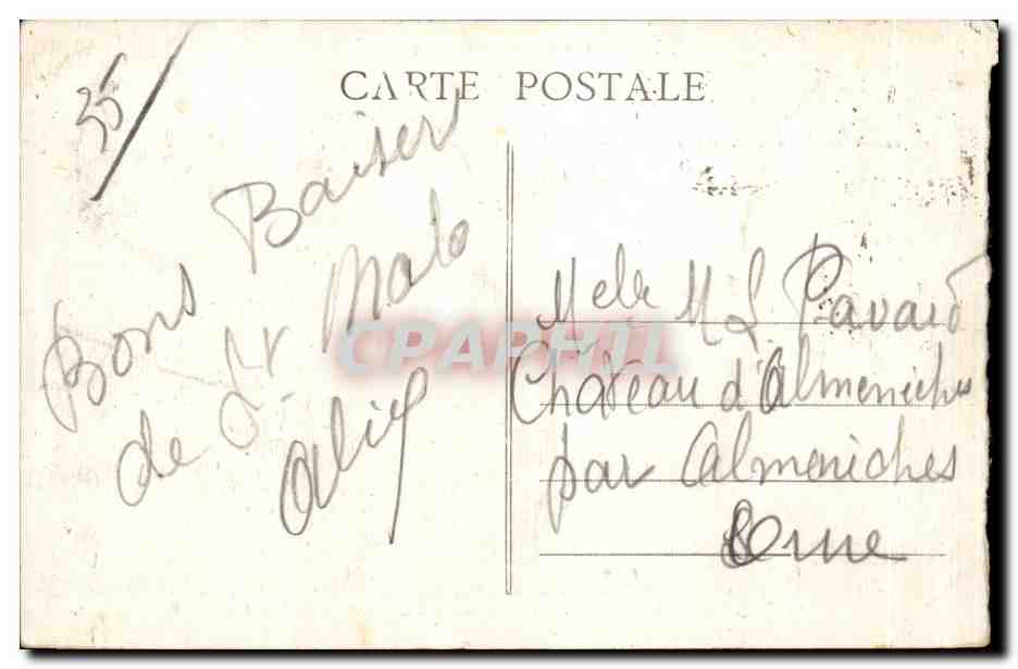 CPA Dinard St Enogat Le Chateau la Grotte de la Goule es Fees — Reverso