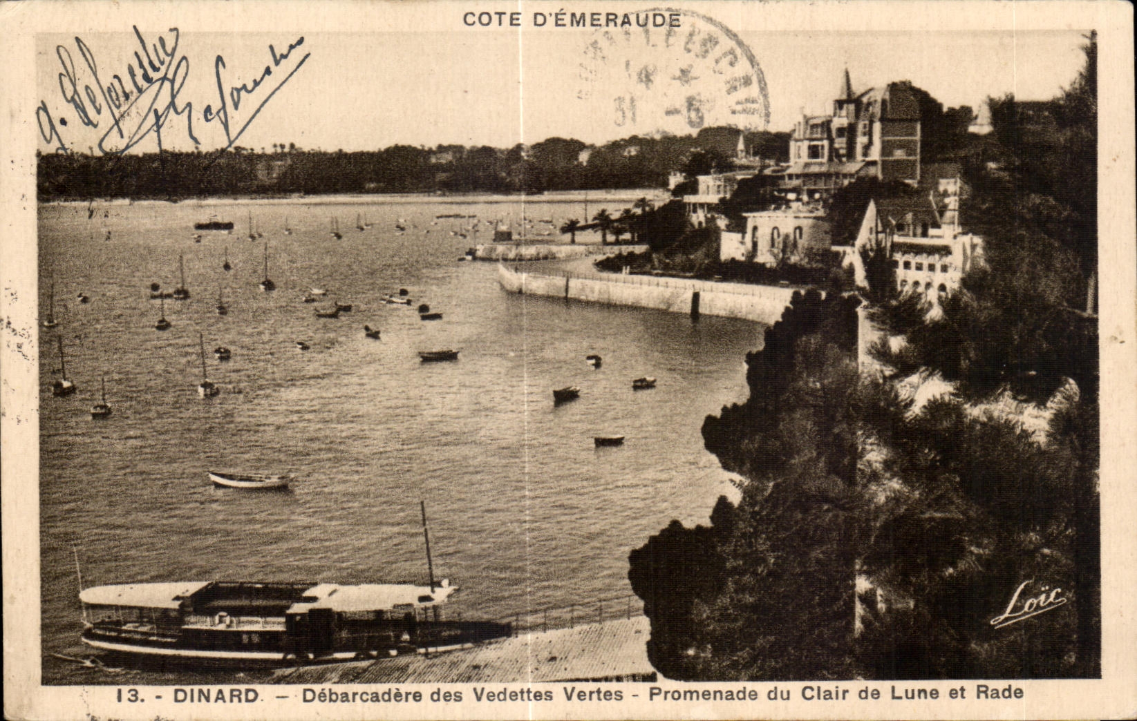 Dinard — Débarcadère des Vedettes Vertes - Promenade du Clair de Lune et Rade — Loïc