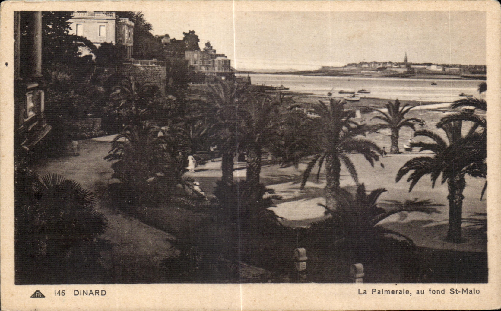 La Palmeraie, au fond St-Malo — Dinard — éditeur CPAPHIL, n° 146