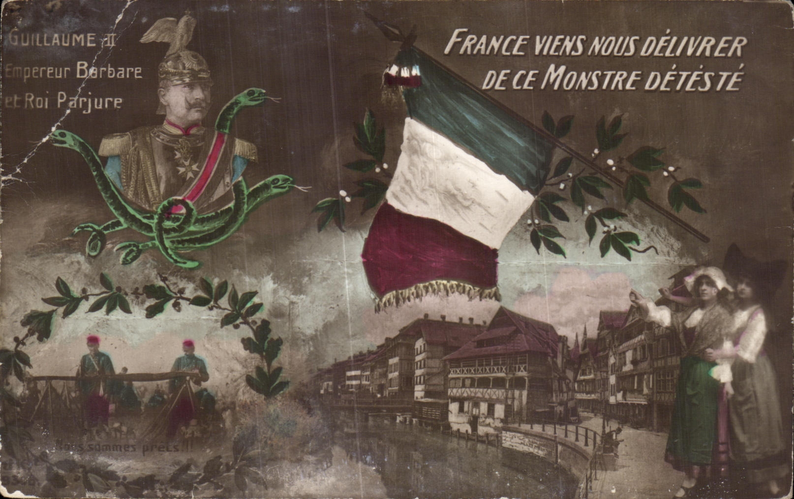 CPA France Viens Nous Delivrer De ce Monstre Deteste Militaria