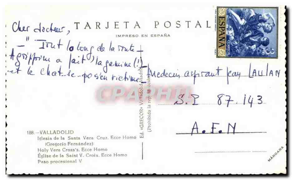 CPA Valladolid Isiesia de la Santa Vrea Cruz Ecce Homa  — Back
