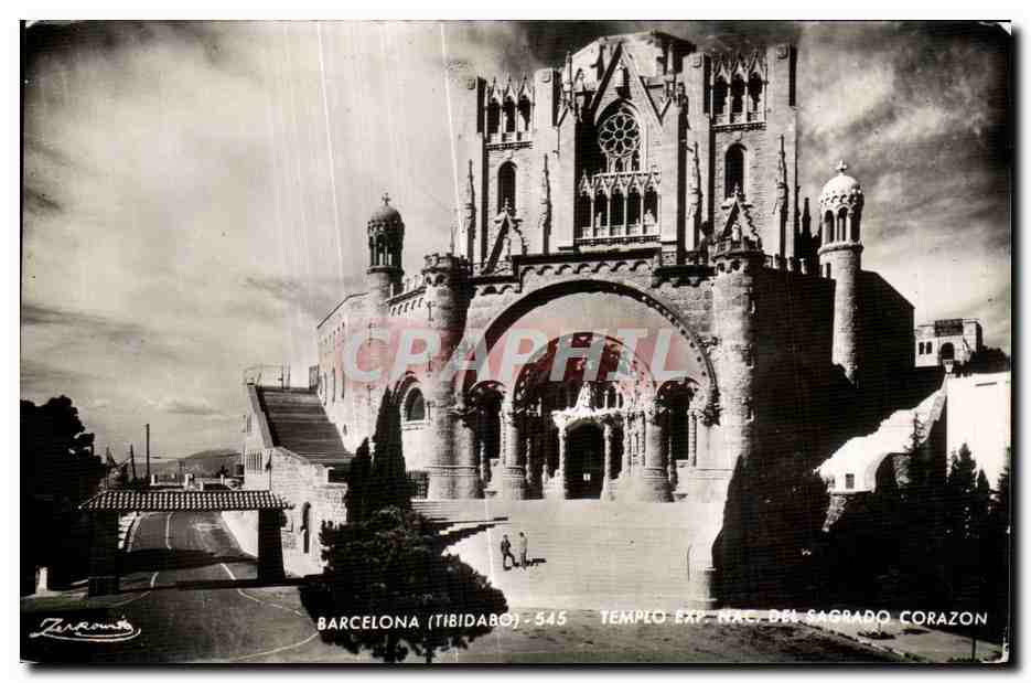 CPA Barcelona Tibidabo Templo Sagrado Corazon