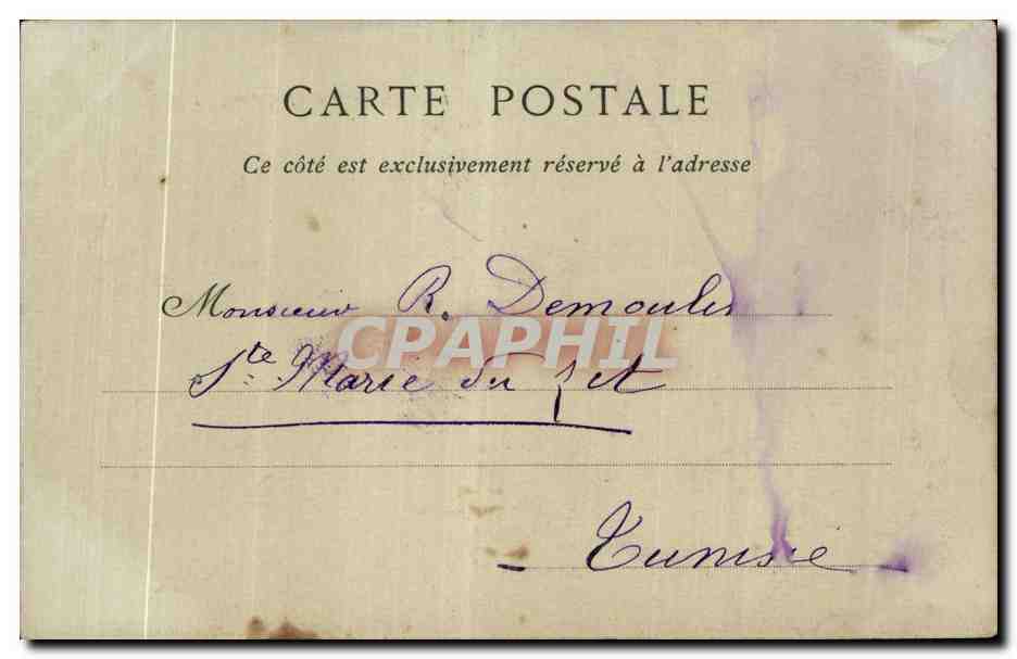 CPA Tunis La Porte de France — Rückseite