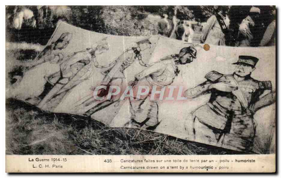 Caricatures sur une toile de tente — Paris — L. C. H. Paris, n° 435