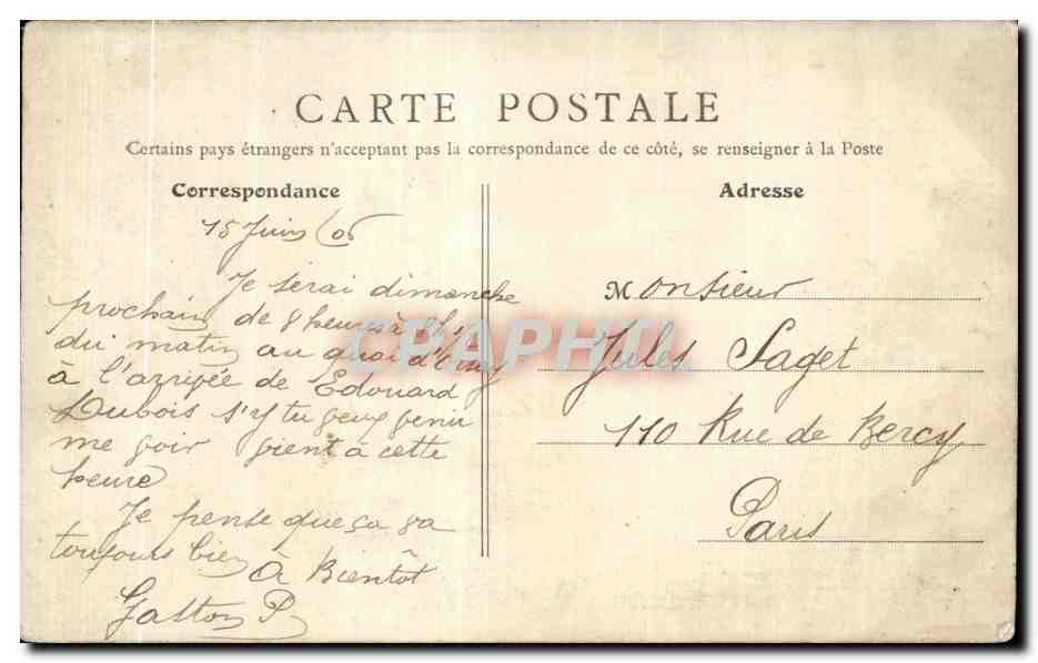 Asnières - Le Chien sauveteur au Cimetière des Chiens — B. F., Paris, n°28 — Rückseite