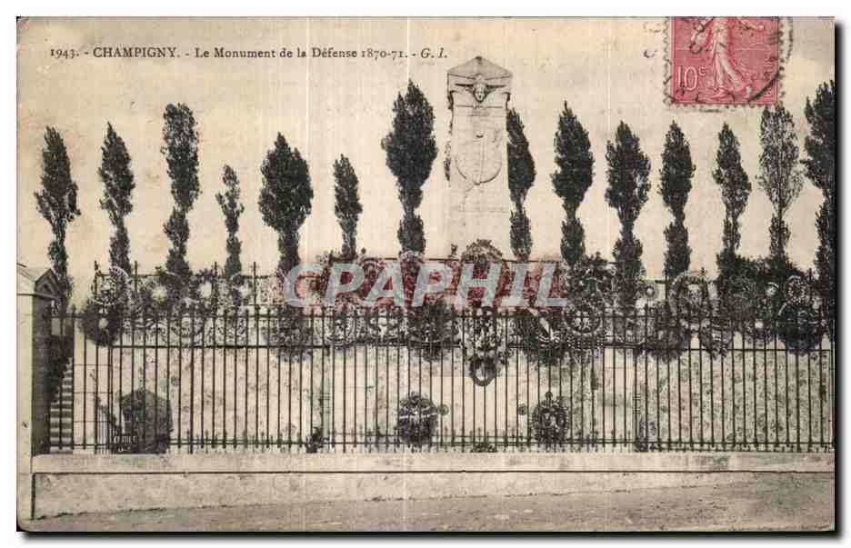 CPA Champigny Le Monument de la Defense 1870 1871