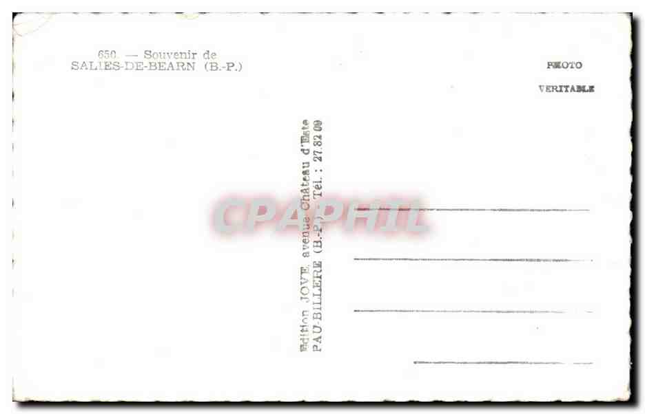 Salies-de-Béarn — Souvenir de Salies — édition Jovet — Rückseite