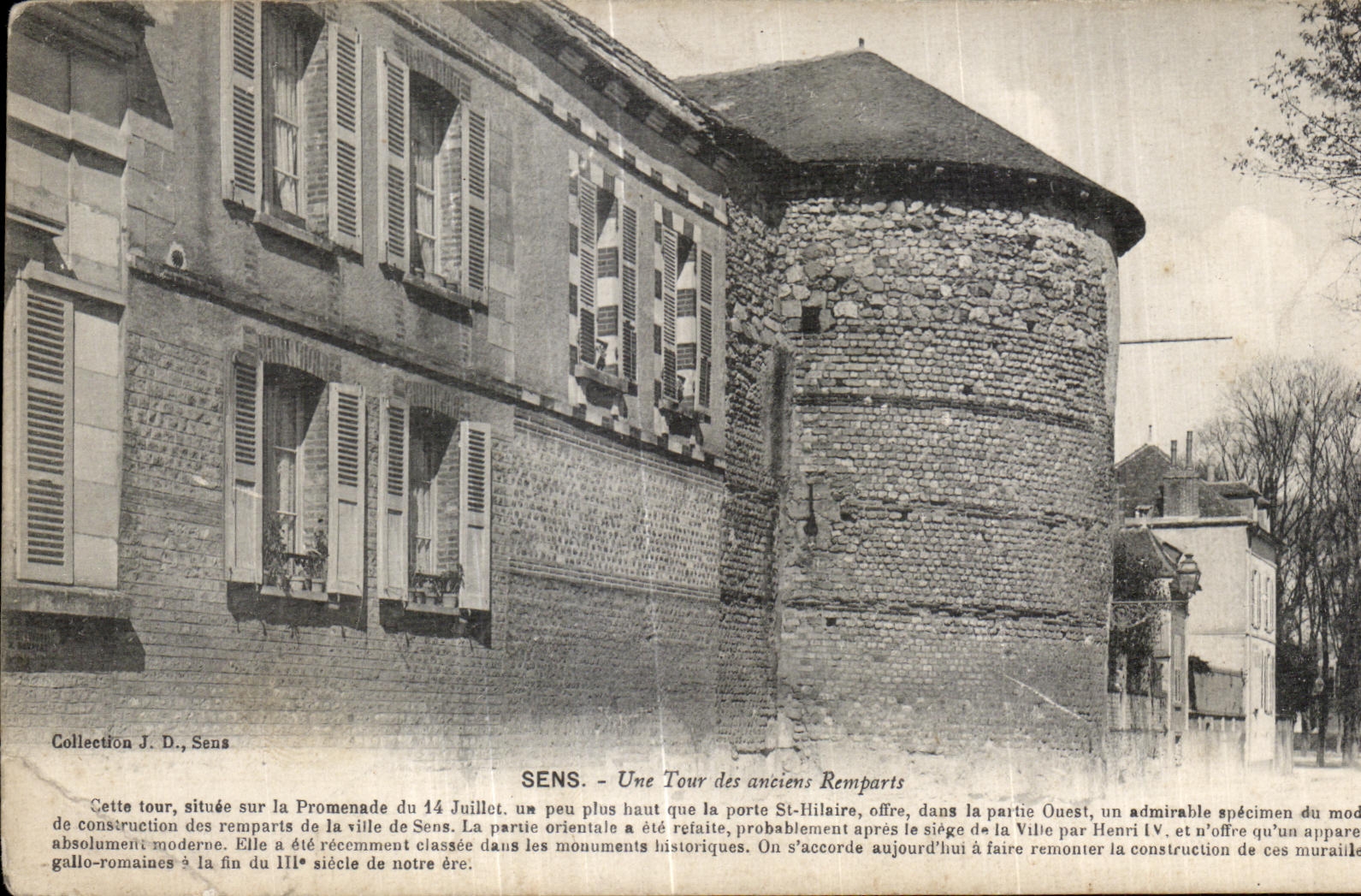 SENS - Une Tour des anciens Remparts — Collection J. D., Sens